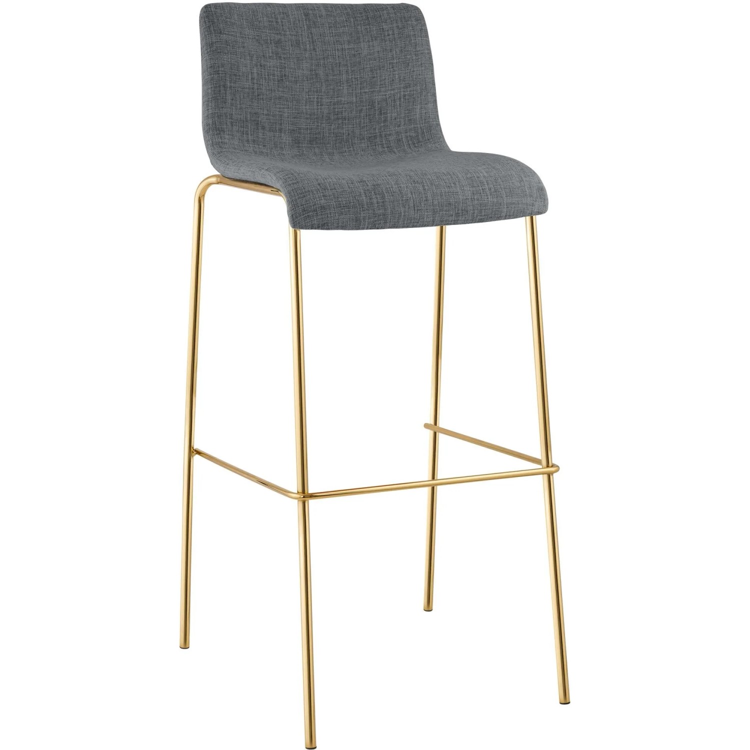 CLP Barhocker Hover Stoff Vierfußgestell Gold Hellgrau