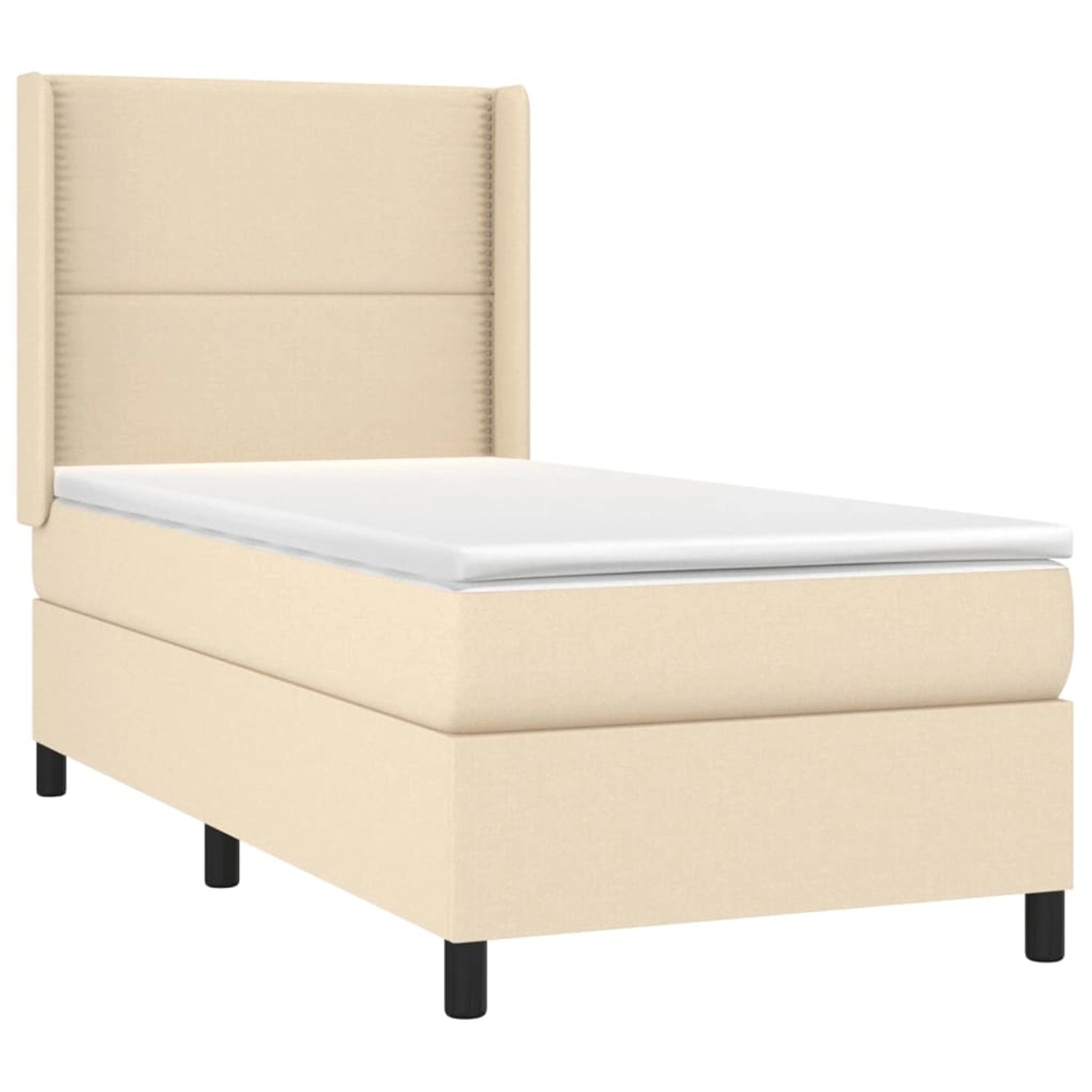vidaXL Boxspringbett mit Matratze & LED Creme 90x200 cm Stoff 3138210 günstig online kaufen