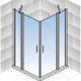Schulte ExpressPlus Eckeinstieg AlexaStyle2.0, 90x90 cm, Alunatur, 4-teilig, mit klarem Glas.