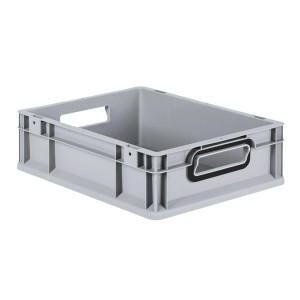 PROREGAL Eurobox Nextgen Color HxBxT 12x30x40cm 11 Liter Griffe Schwarz Offen Grau Eurobehälter Transportbox Transportbehälter