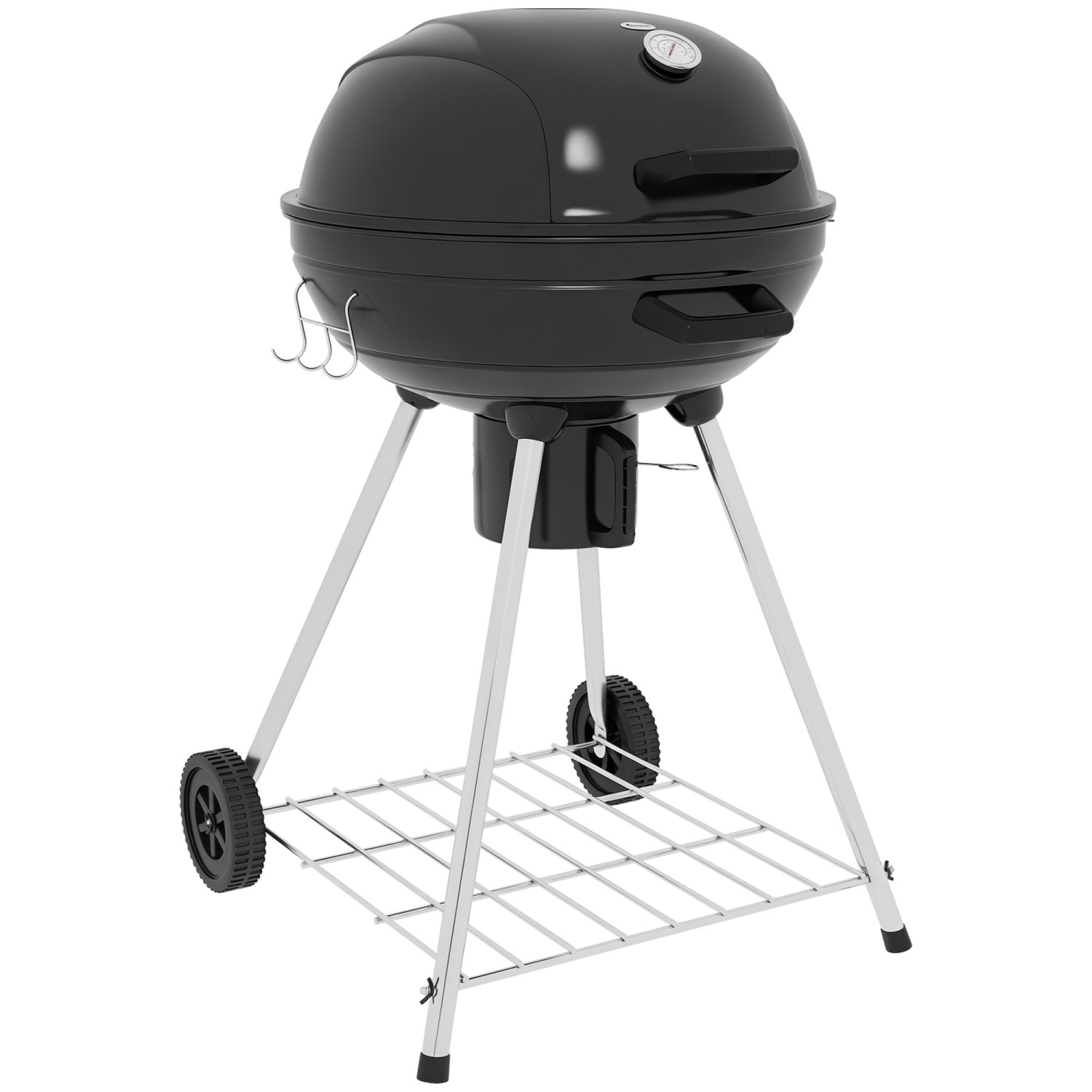Outsunny Holzkohlegrill Metall Kunststoff Schwarz 55L x 65B x 89H cm günstig online kaufen