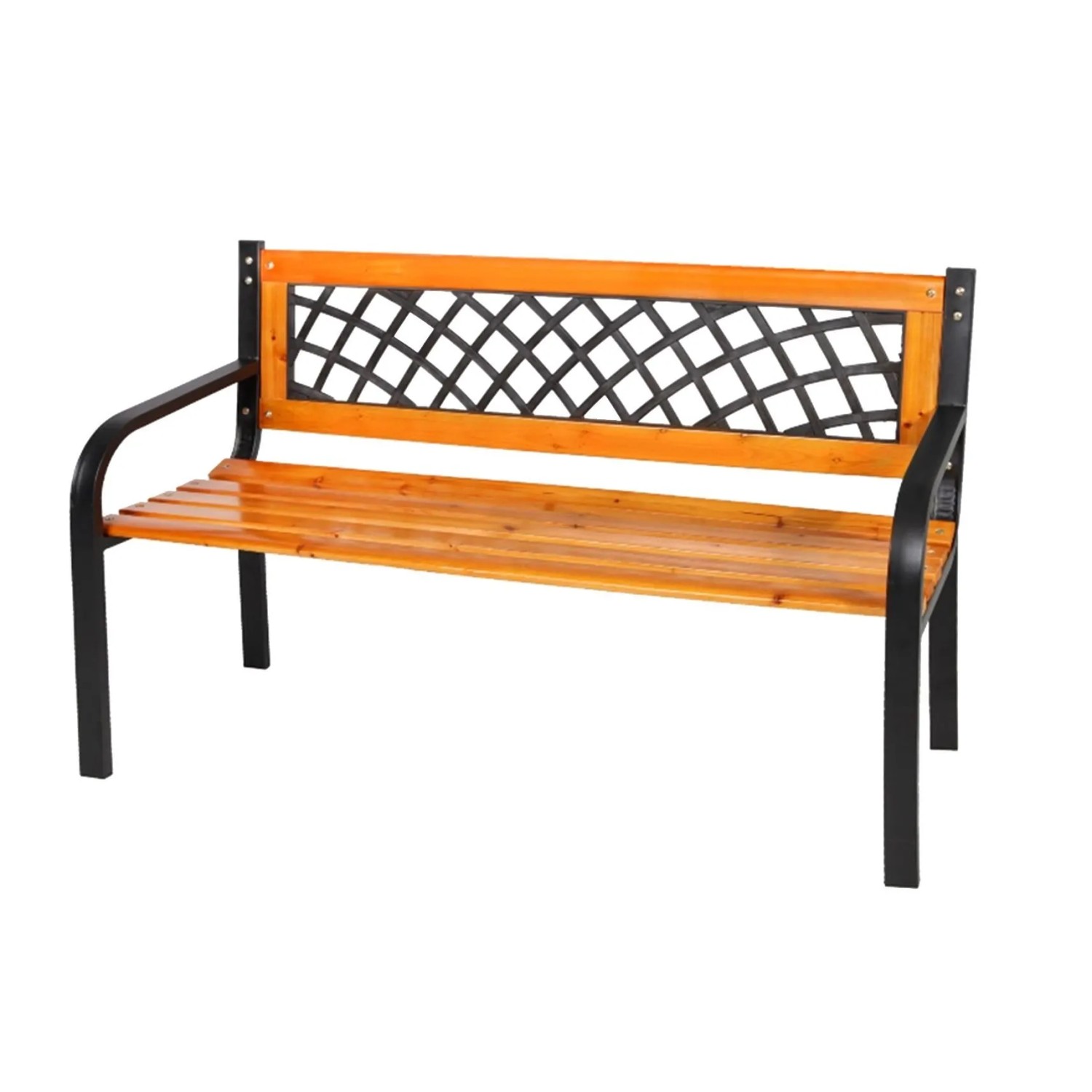 Lex Parkbank Tannenholz Gartenbank Sitzbank Holz Metall Terrasse Balkon 118x74cm