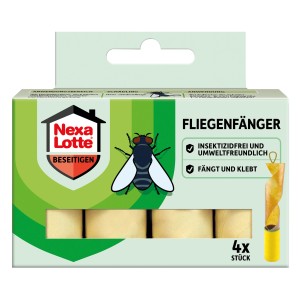 Nexa Lotte Fliegenfänger, 4 Stück, zur Bekämpfung von Fliegen in Innenräumen.