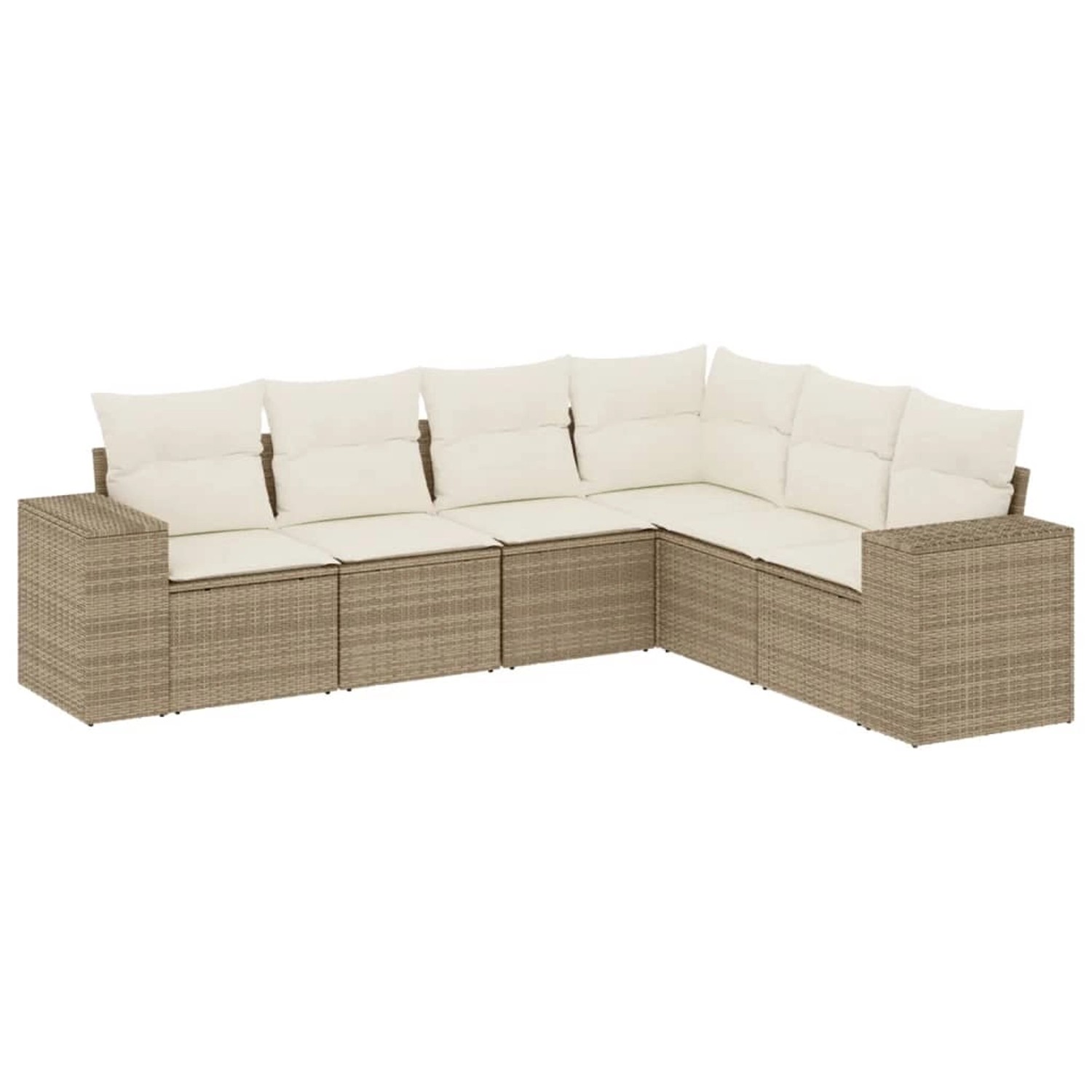 vidaXL 6-Tlg Garten-Sofagarnitur mit Kissen Beige Poly Rattan 3254945 günstig online kaufen