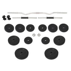 vidaXL Langhantel und Kurzhantel mit Gewichten 60 kg 3145025