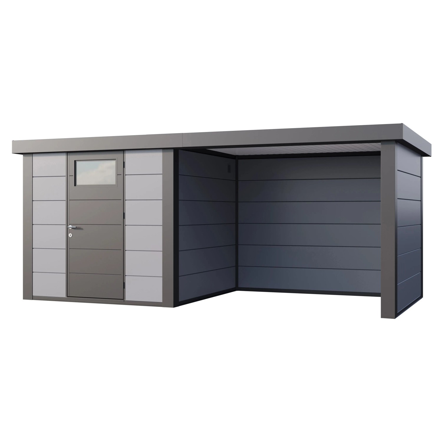 Gerätehaus Classico 2424 mit Lounge S Rechts 522 cm x 238 cm Hellgrau günstig online kaufen