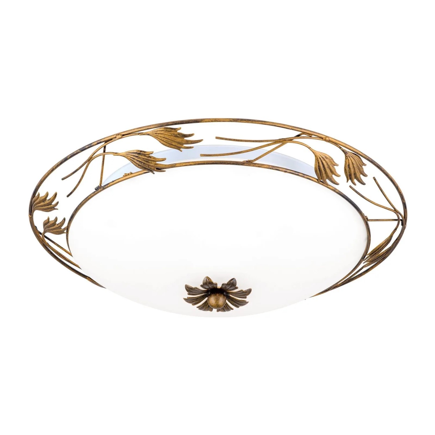 Orion Leuchten Deckenleuchte Florales Design 50 cm Antik