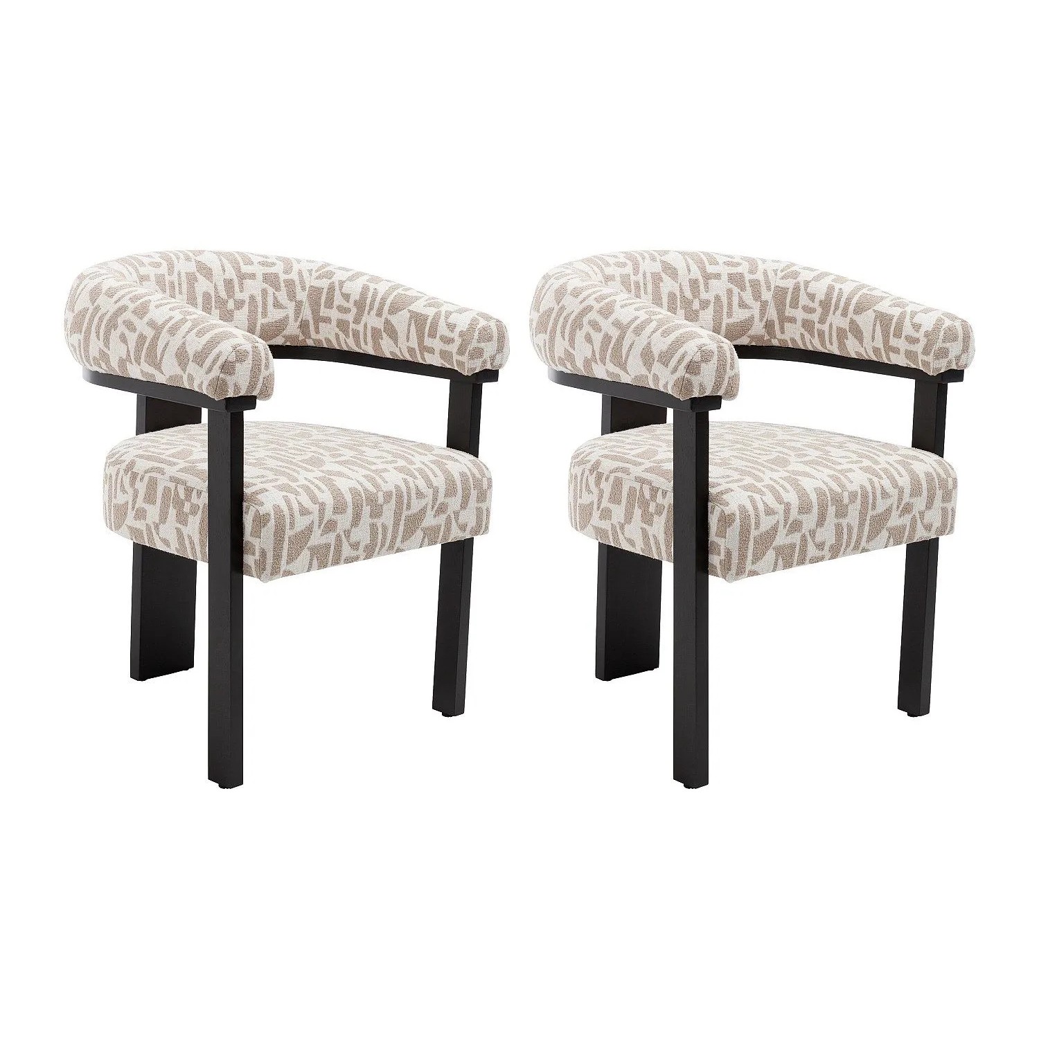 Vente-unique Stuhl Livelia Schwarz  Taupe  Cremefarben 64 cm