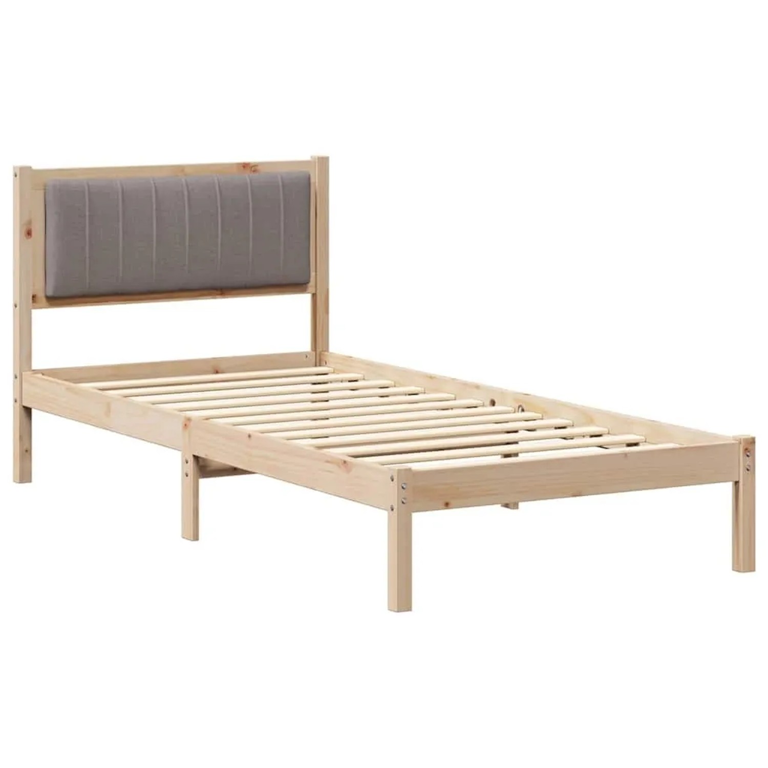 vidaXL Bettgestell mit Gepolstertem Kopfteil Taupe 90 x 200 cm 878287 günstig online kaufen