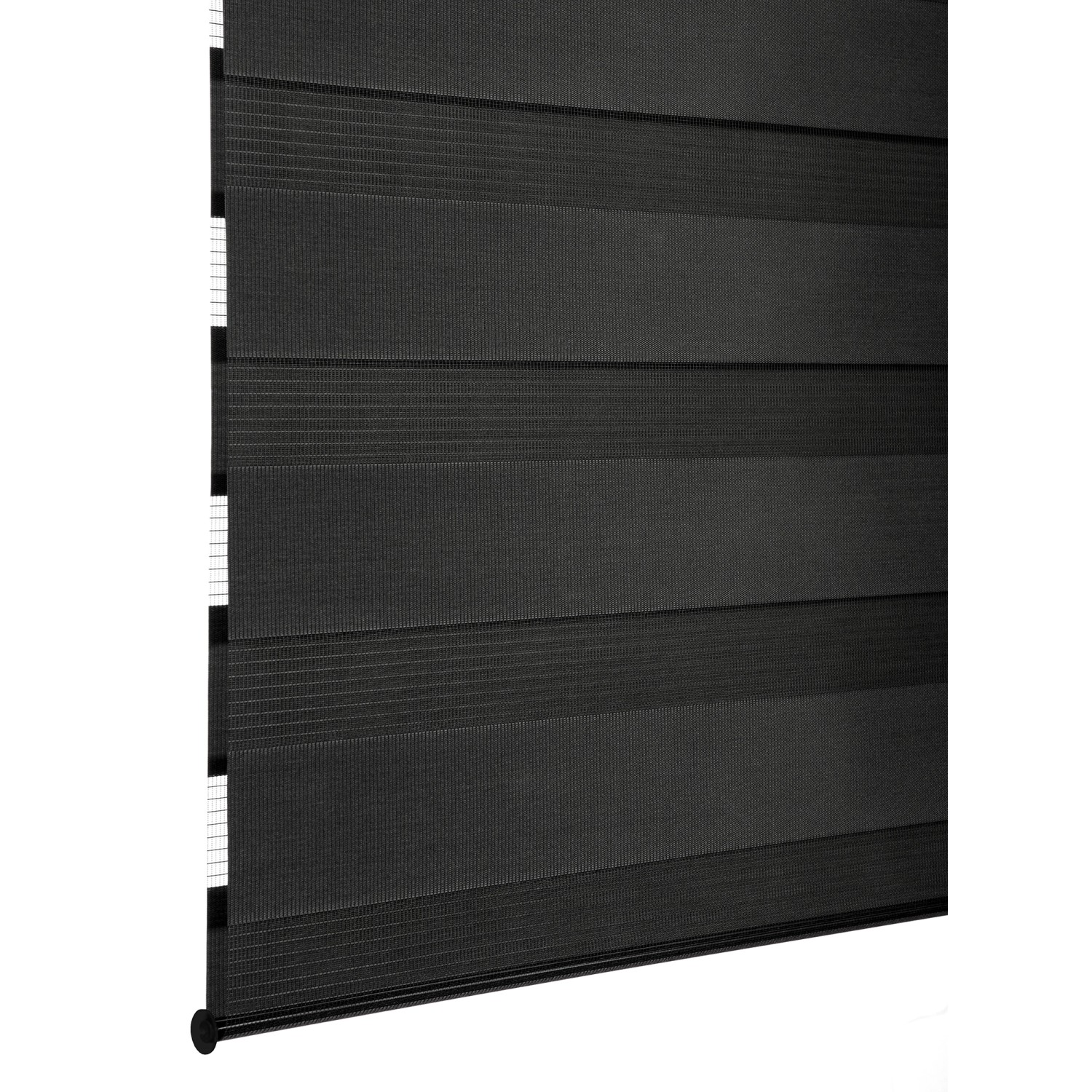Gardinia Doppelrollo EasyFix, 90x220 cm, schwarz, mit transparenten und blickdichten Streifen.