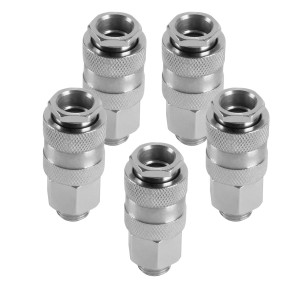 5er Set STAHLWERK Druckluft-Schnellkupplungen NW 7.2 mit 1/4 Zoll Außengewinde.