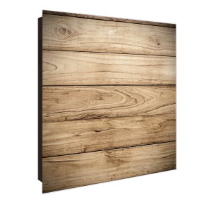 Banjado Schlüsselkasten mit Glasfront, Holzplanken-Motiv, 50 Haken, magnetisch und beschreibbar.