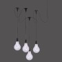 Schwarze 4-flammige LED-Außen-Pendelleuchte Enni im Vintage-Look für stimmungsvolle Beleuchtung.