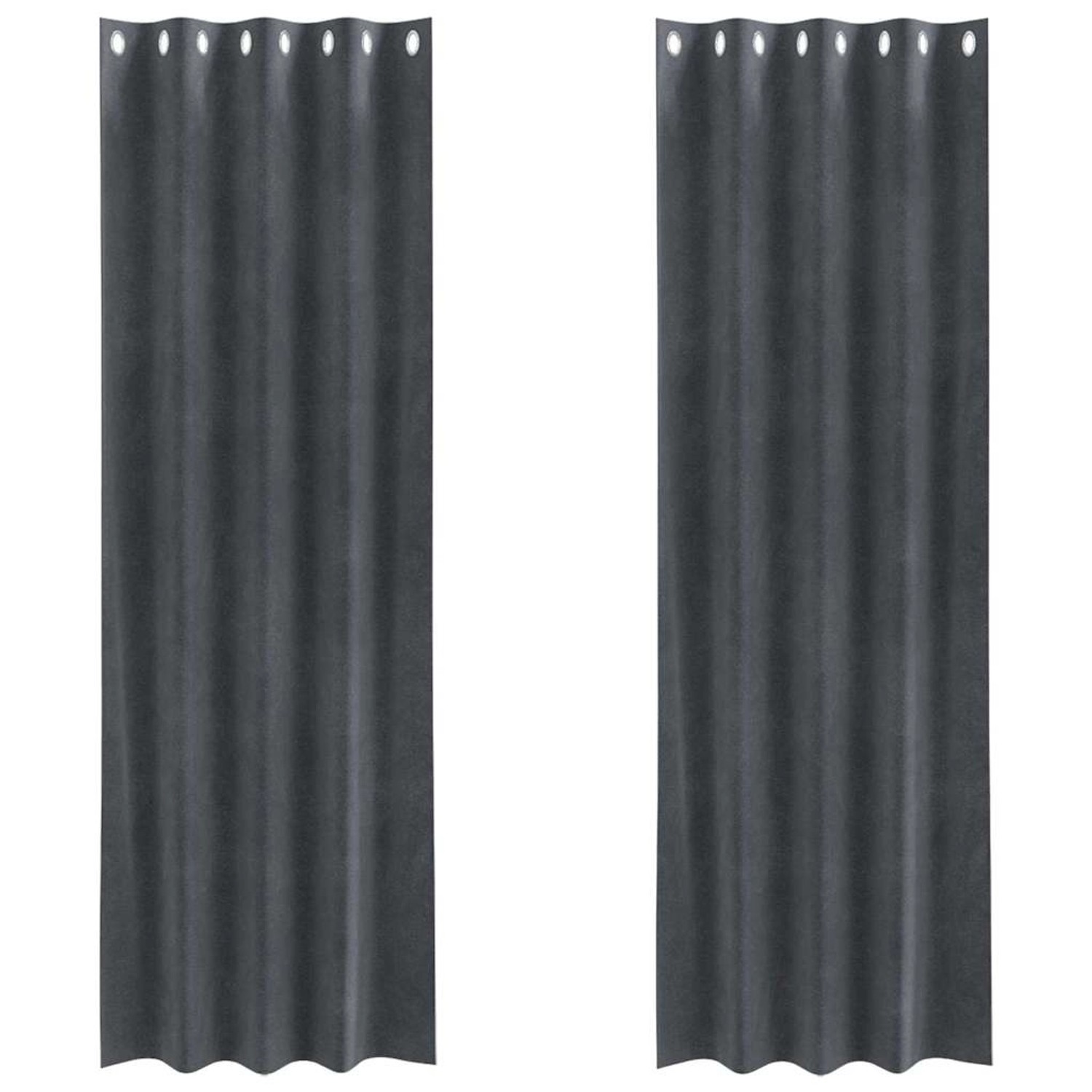 vidaXL Vorhänge 2 Stk Hellgrau 140 x 245 cm Samt 4107256 günstig online kaufen