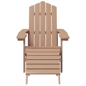 Brauner Furnicato Adirondack Gartenstuhl mit Fußteil aus HDPE, wetterfest und pflegeleicht.