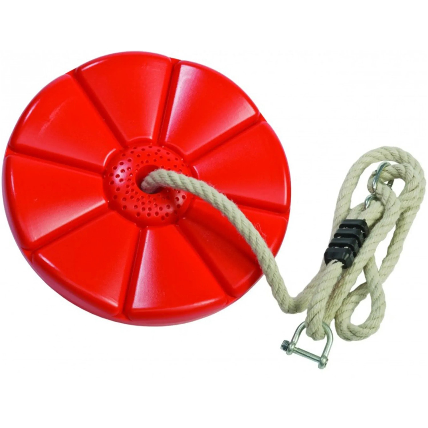 Rote Axi Tellerschaukel (28x28x4 cm) mit verstellbarem Seil für Rutschen & Schaukeln.