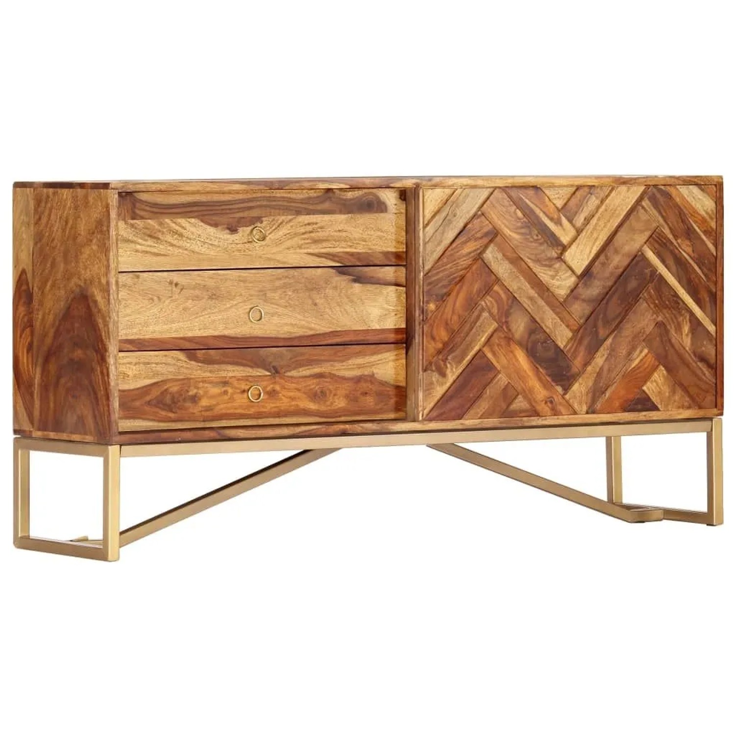 vidaXL Sideboard 118x30x60 cm Massivholz Akazie 247997