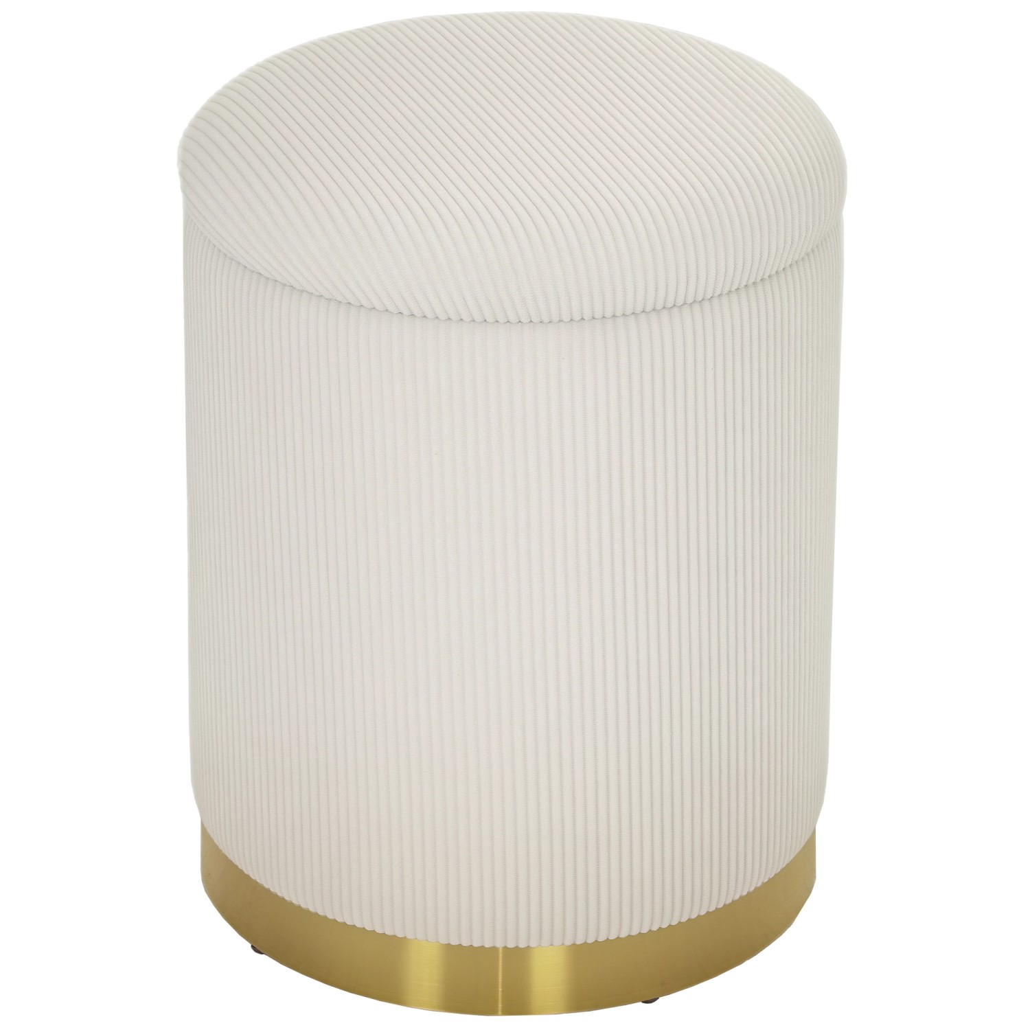 HOMCOM Sitzhocker mit Stauraum Hocker mit Stahlboden 36 x 36 x 44 cm Cremew günstig online kaufen