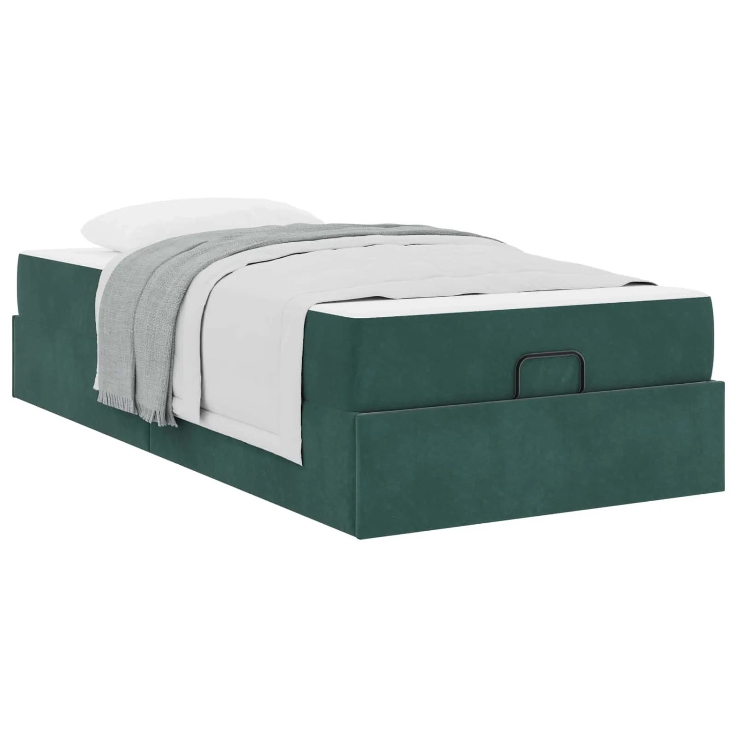 vidaXL Bettgestell mit Matratze 2-Tlg Grün Samt 3399543