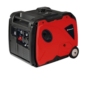 Einhell Stromerzeuger TE-IG 3500, rot-schwarz, mobil mit Rädern, Inverter-Technologie, Steckdosen, USB.