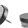 Schwarze Filzgleiter mit Stift, Ø 24 mm, 24er-Set zum Schutz von Möbeln und Böden.