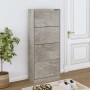 vidaXL Schuhschrank, Betongrau, mit 4 Klappen, aus Holzwerkstoff.