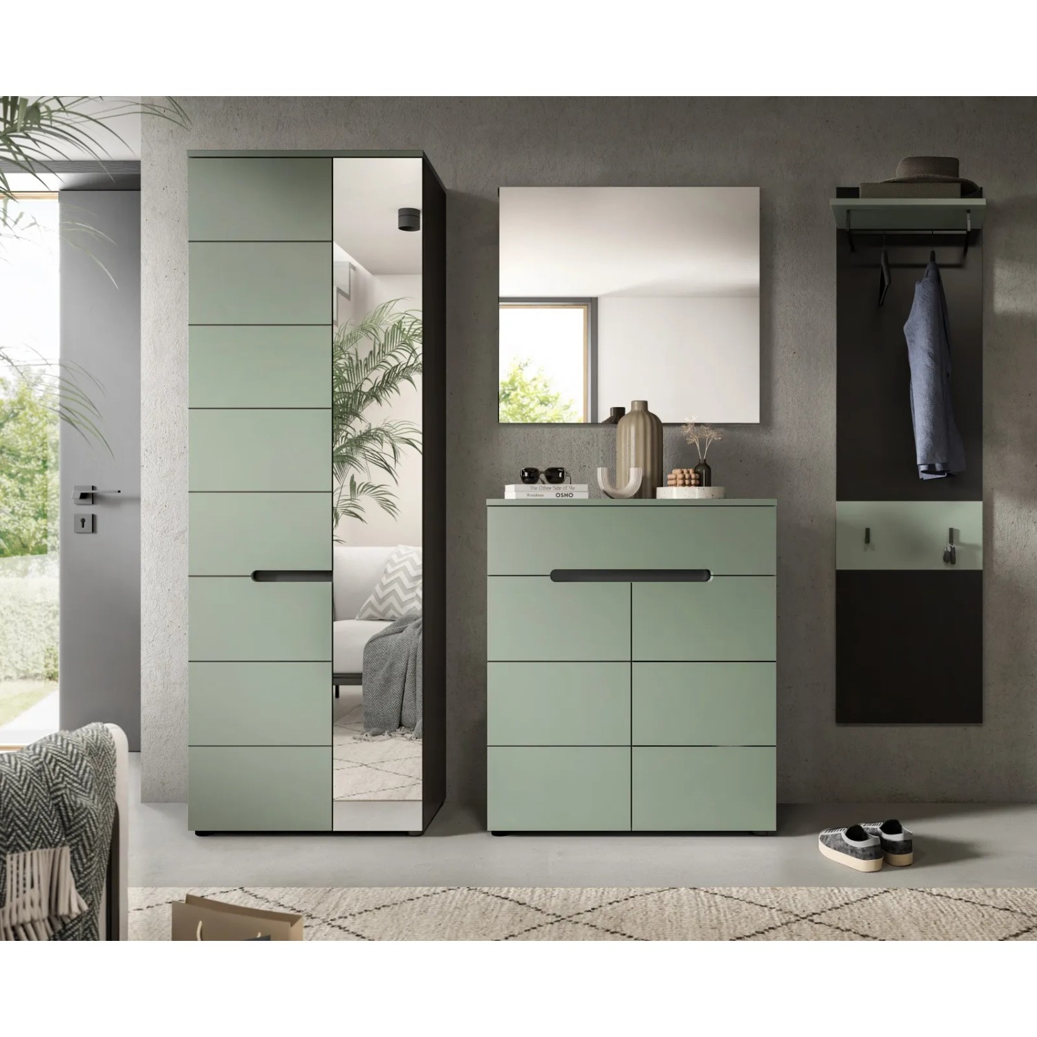 Inn.Furn Garderobenpaneel in Grau und Salbei 45 x 165 cm Cooper_7