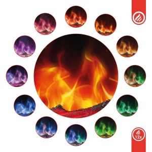 Kaminio Elektrokamin Marlon mit 3D-Flammeneffekt in 12 Farben.