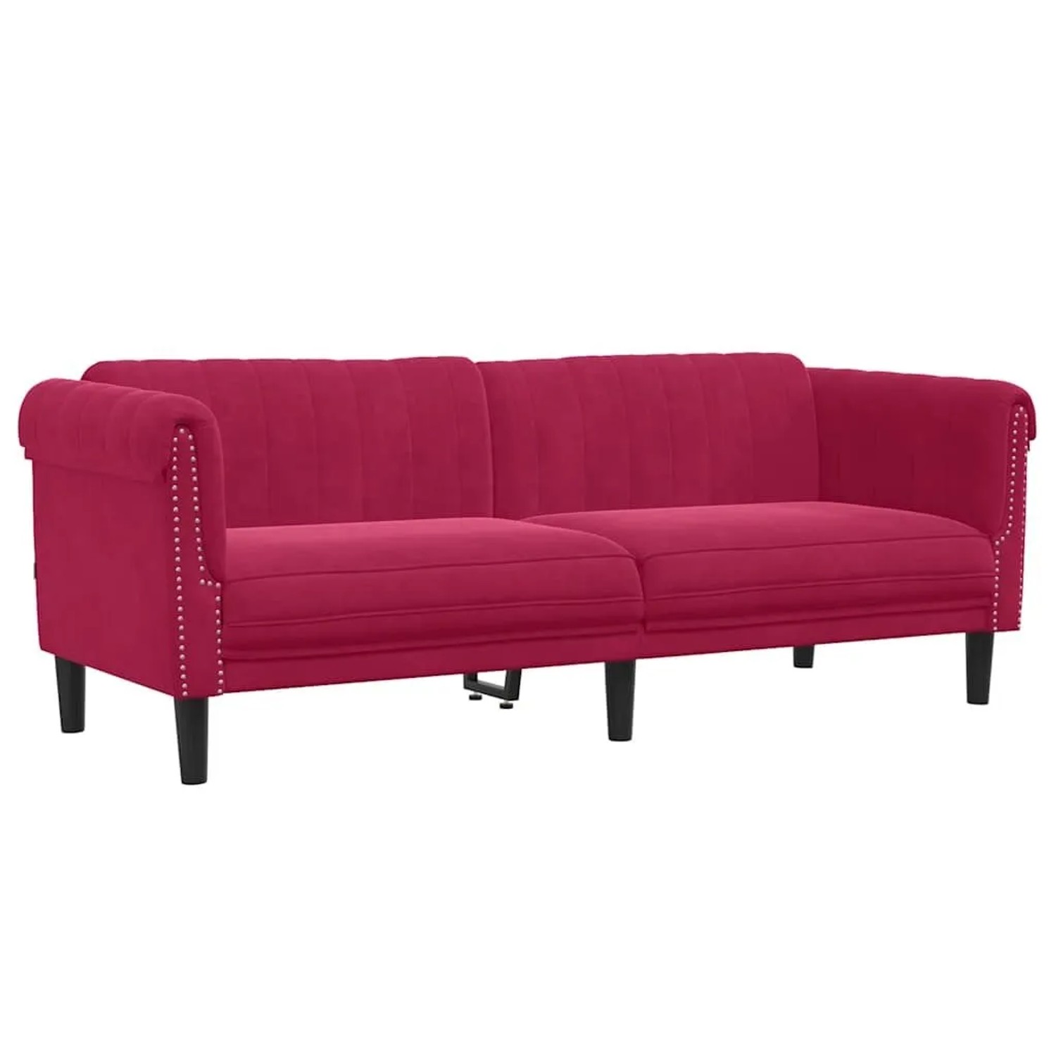 vidaXL Sofa 3-Sitzer Weinrot Samt 372589