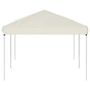 Faltbares Partyzelt in Creme, 3x6 m, ideal für Gartenpartys und Veranstaltungen im Freien.