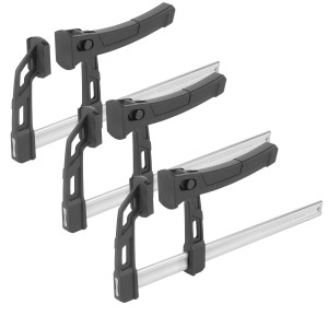 STAHLWERK Hebelzwingen Set, 3 Stück, 80x160mm. Klemmzwingen mit 100kg Druckkraft für Werkstücke.