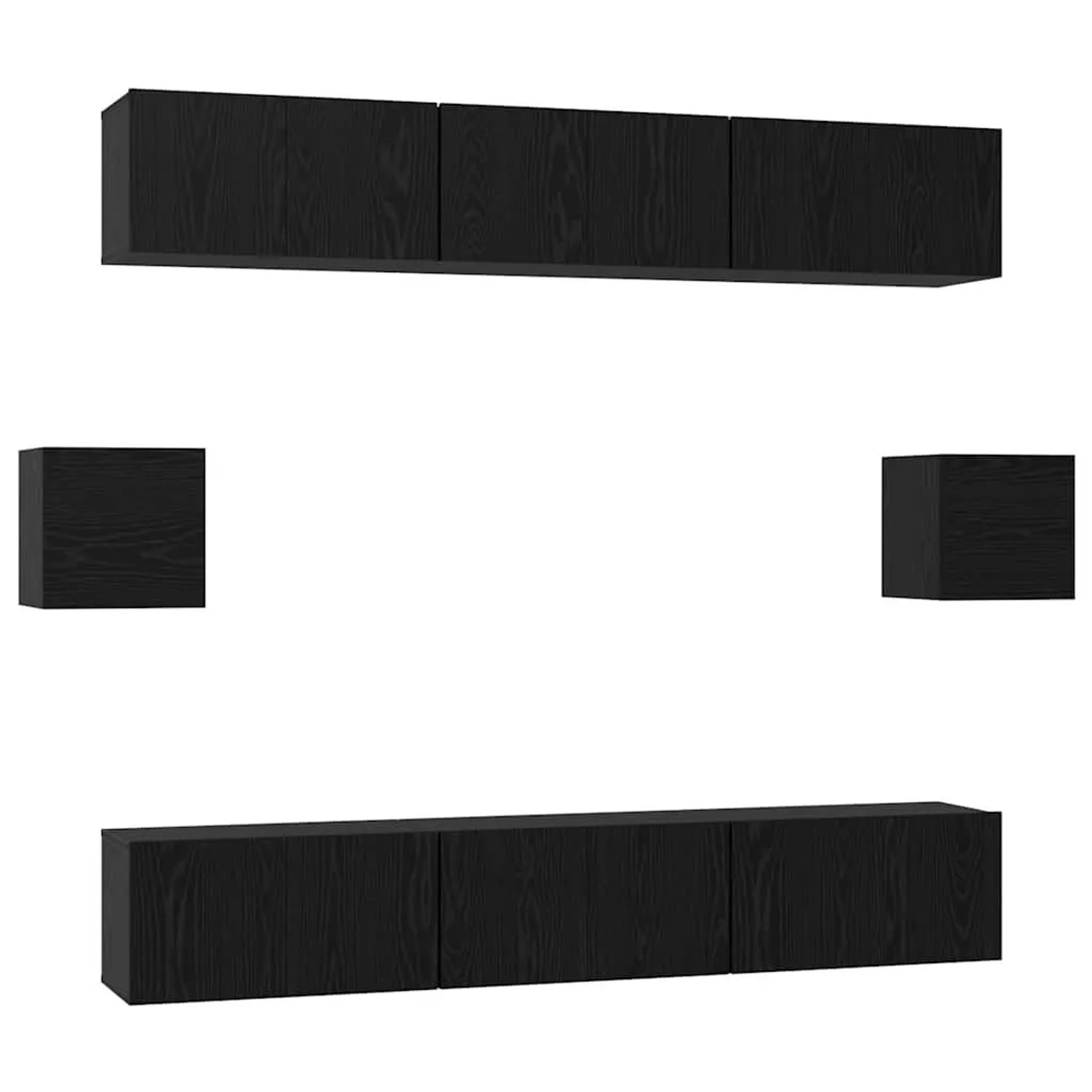 vidaXL TV-Schrankset 8-Tlg Schwarz Eichen-Optik Holzwerkstoff 3393154