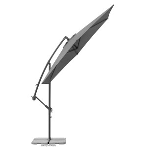 Anthrazitfarbener Schneider Ampelschirm, Ø 300 cm, mit Neigungsfunktion und Kurbel.