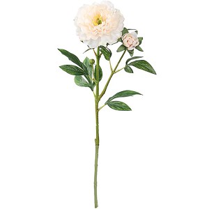 Künstliche Pfingstrose in Lachs, 58 cm hoch, mit gelbem Blütenherz. Dekorative Kunstpflanze von Mica Decorations.