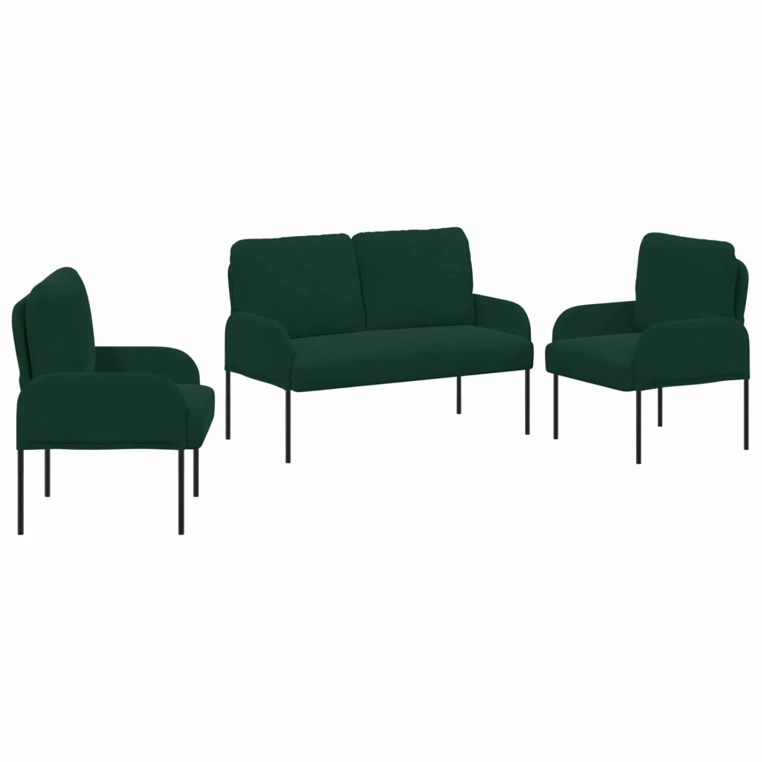 vidaXL Sofagarnituren 3 Stk Dunkelgrün 115 x 56 x 80 cm Sperrholz 3406219