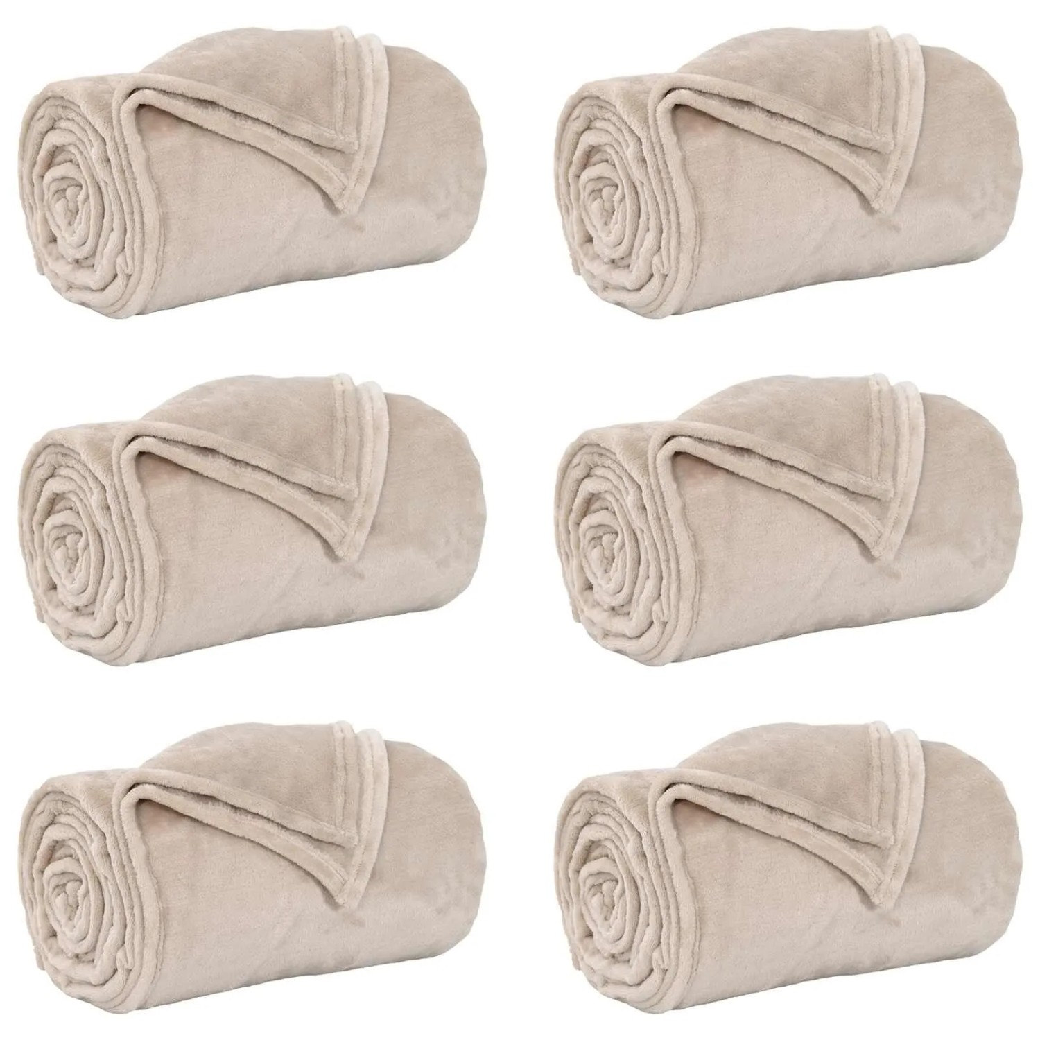 vidaXL Wohndecken 6 Stück Beige 130 x 150 cm Fleece 42016789