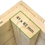 Detailaufnahme Eckverbindung des Bertilo Gartenhaus Pentus 3, Holzstärke 19 mm, Pfosten 41 x 82 mm.