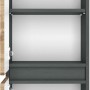 Held Möbel Midischrank Bari, 40 cm, Wotaneiche/Graphitgrau, offene Tür mit Einlegeböden.