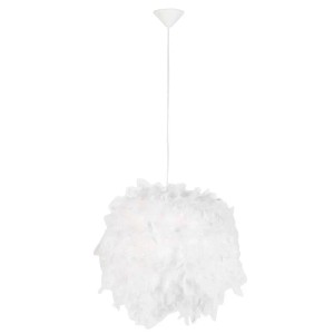 QAZQA Pendelleuchte im Landhausstil Weiß mit Federn Feather
