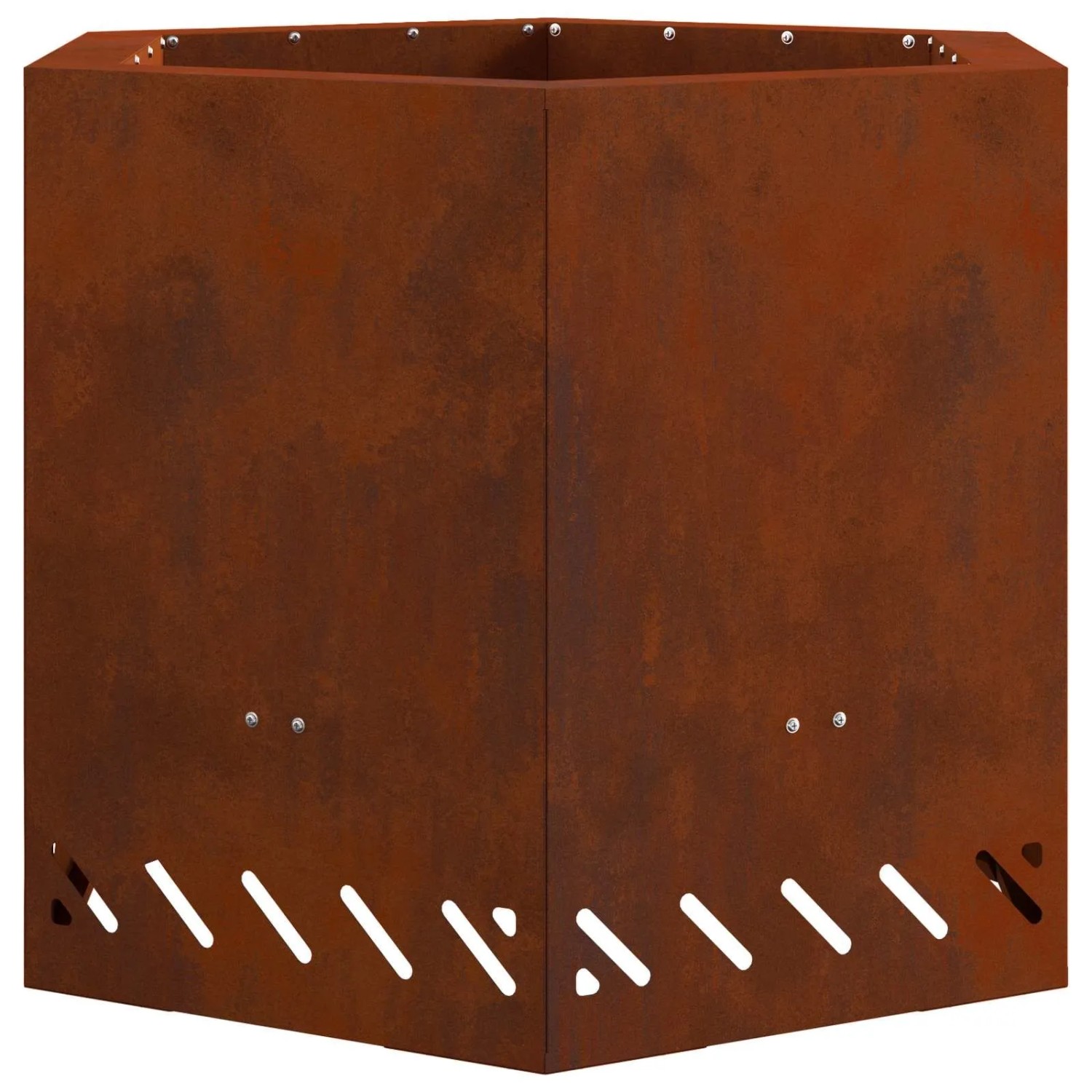 vidaXL Rauchfreier Feuerkorb Braun 58 x 58 x 51 cm Wetterfeststahl 858981