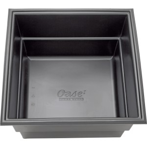 Oase Teichschale PE, 75x75x45 cm, eckiges Becken für kleine Wasserareale im Garten.