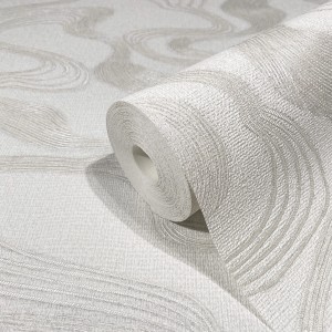 Rolle Marburg Vliestapete Kumano 6, grafisches Muster in Weiß.