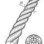Abbildung eines gedrehten Sisal Seils, 8mm Durchmesser, 10m Länge, Naturfaser Seil.