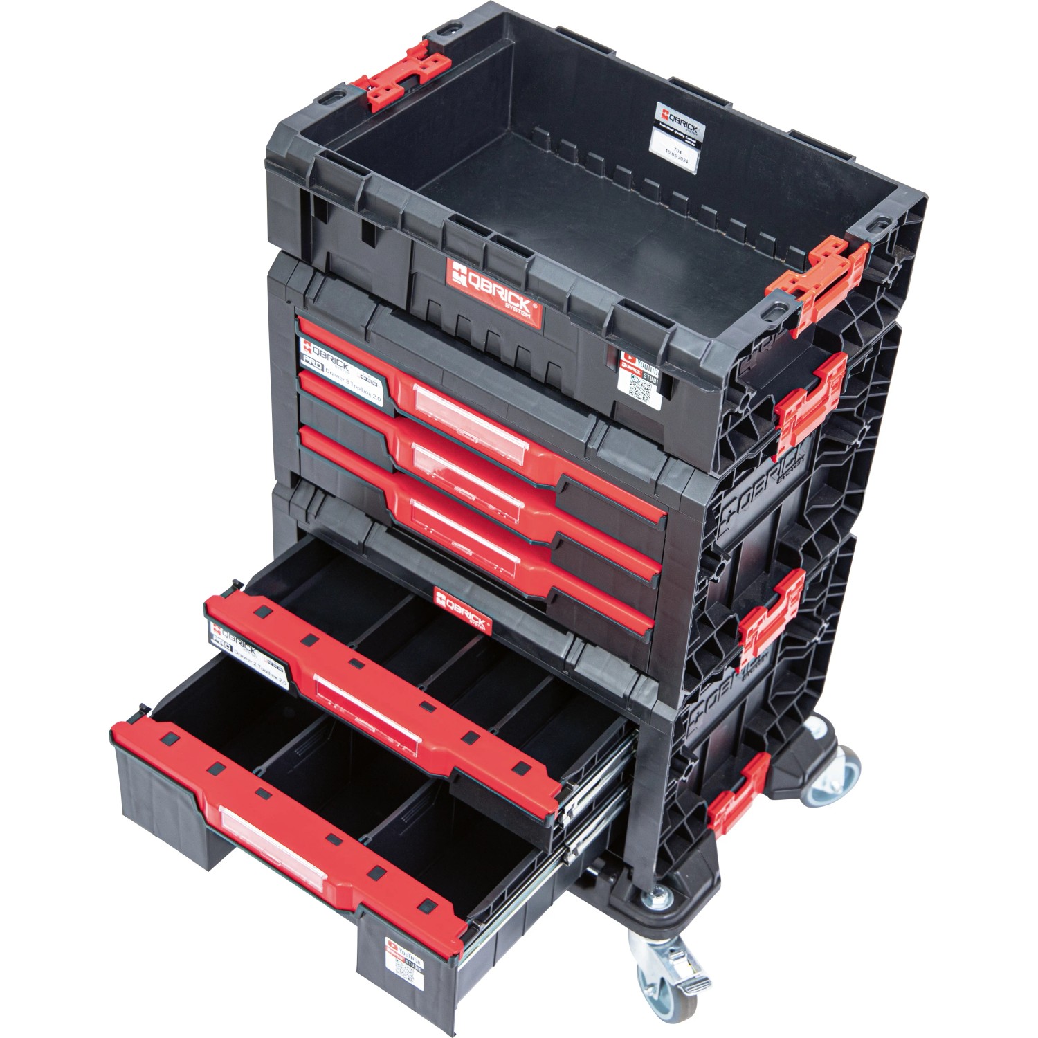 Qbrick Werkzeugwagen PRO Drawer Workshop-Set 2.0 mit Schubladen und Rollen.