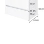 Maße des Held Möbel Einzelwaschtisch Bari, 80 cm breit, mit Schubladen und Waschbecken.