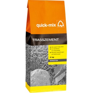 Quick-Mix Trasszement 5 kg Sack, Zement für widerstandsfähigen Trassmörtel.