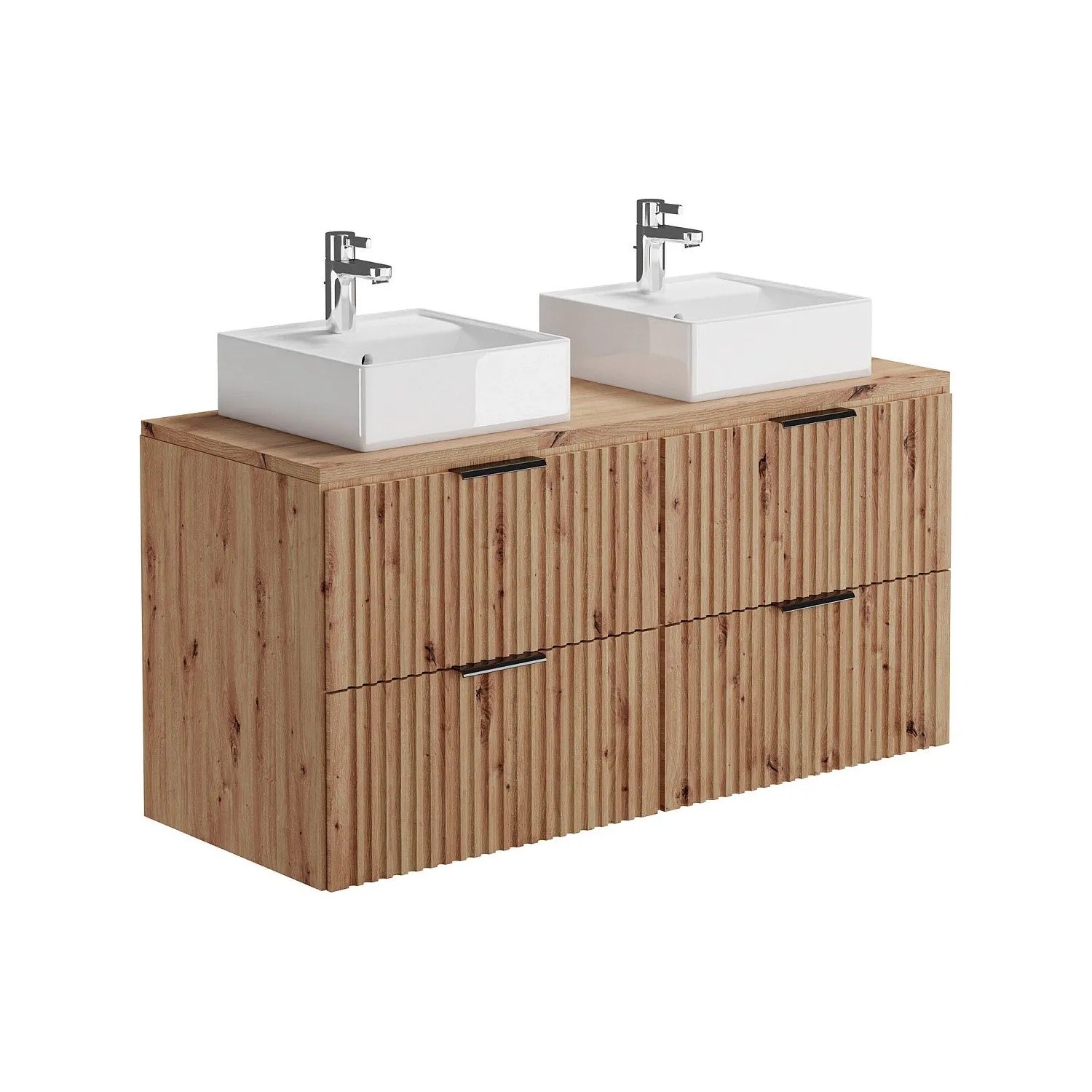 Vente-unique Doppelwaschtisch Zevara Naturfarben Hell 120 cm