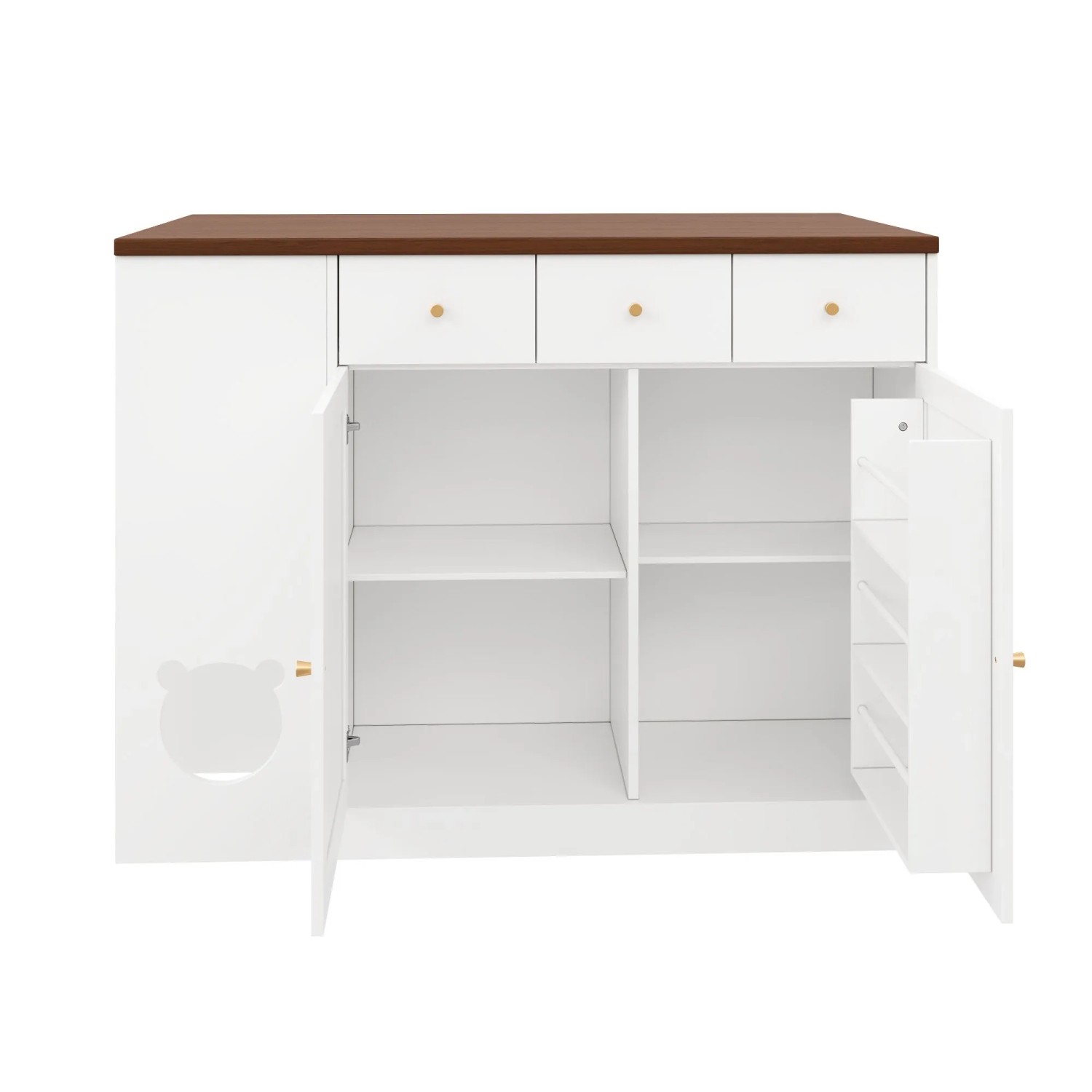 okwish Kücheninsel mit Ausziehbarer Arbeitsplatte Küche 120x70x90cm Weiß