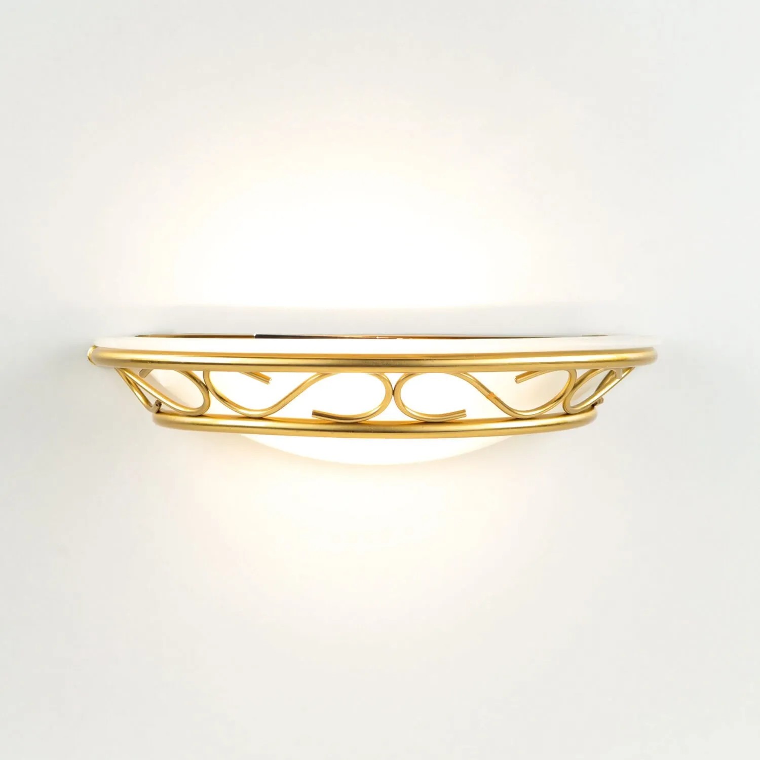 EASYLIGHT Wandleuchte Glas Metall 30 cm Breit In Messing Weiß E14 Rustikal_2