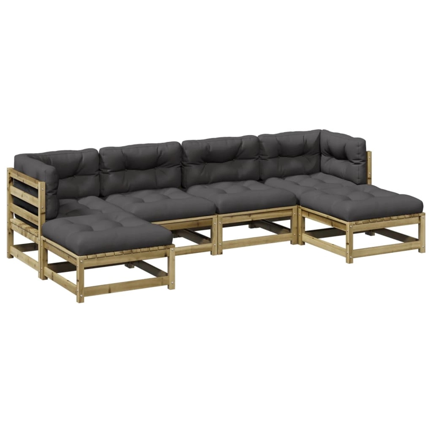 vidaXL 6-Tlg Garten-Sofagarnitur mit Kissen Kiefernholz Imprägniert 3299570 günstig online kaufen